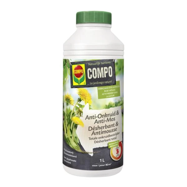 Compo Onkruidbestrijder Anti-Onkruid & Anti-Mos 1 Liter 1 Compo Onkruidbestrijder Anti-Onkruid & Anti-Mos 1 Liter