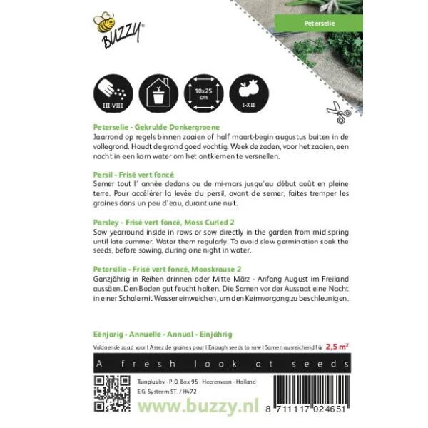 Peterselie Gekrulde Donkergroene - Petroselinum Crispum 2 Peterselie Gekrulde Donkergroene - Petroselinum Crispum - Afbeelding 2